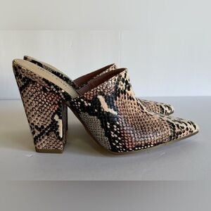 NEW JUST FAB Blush Snake Mule.